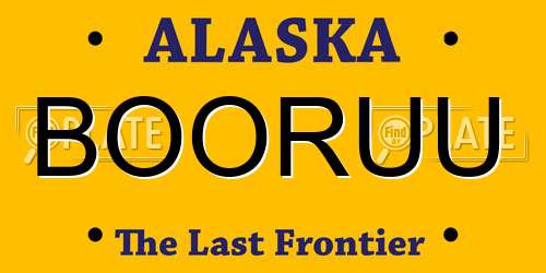 BOORUU Alaska License Plate