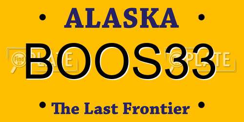 BOOS33 Alaska License Plate