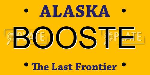 BOOSTE Alaska License Plate