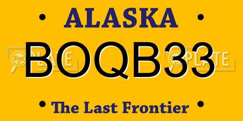 BOQB33 Alaska License Plate