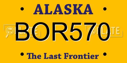 BOR570 Alaska License Plate