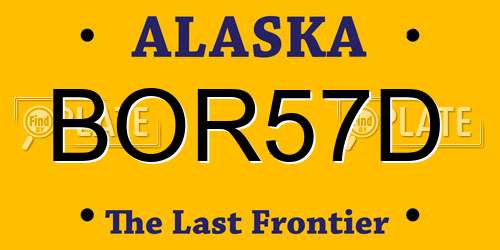 BOR57D Alaska License Plate