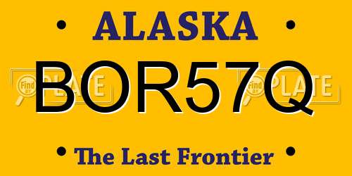 BOR57Q Alaska License Plate