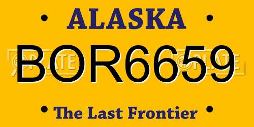 BOR6659 Alaska License Plate