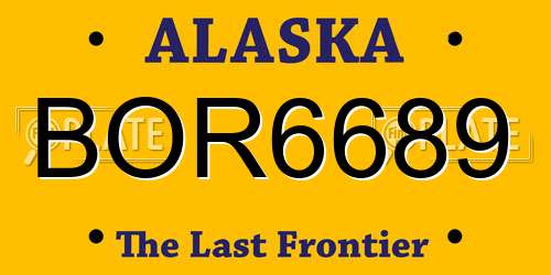BOR6689 Alaska License Plate