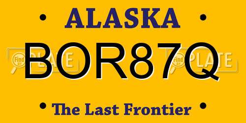 BOR87Q Alaska License Plate