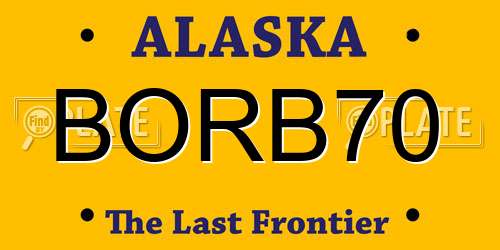 BORB70 Alaska License Plate