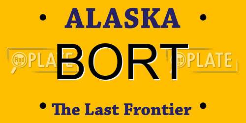 BORT Alaska License Plate