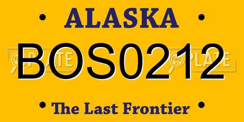 BOS0212 Alaska License Plate
