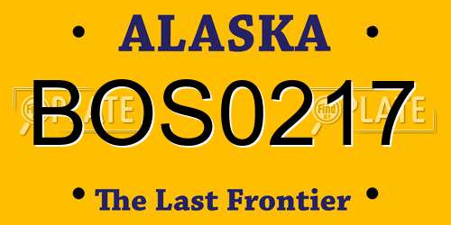 BOS0217 Alaska License Plate