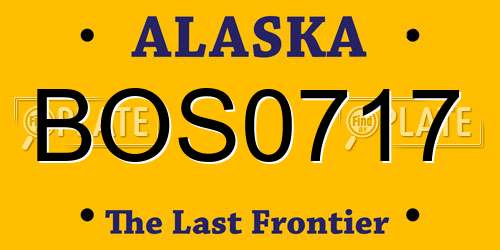 BOS0717 Alaska License Plate