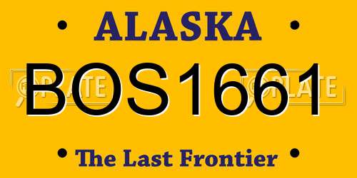 BOS1661 Alaska License Plate