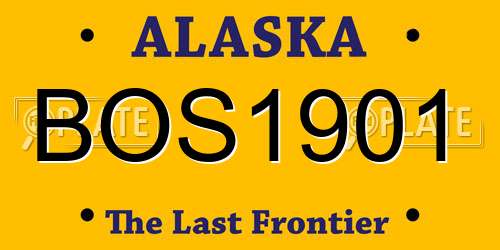 BOS1901 Alaska License Plate