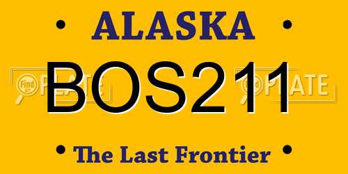 BOS211 Alaska License Plate