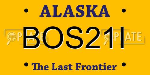 BOS21I Alaska License Plate