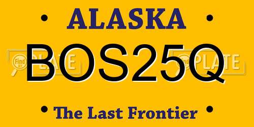 BOS25Q Alaska License Plate