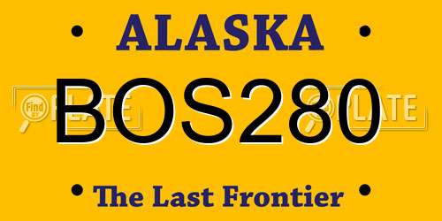 BOS280 Alaska License Plate