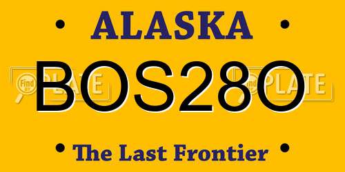 BOS28O Alaska License Plate