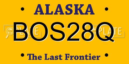 BOS28Q Alaska License Plate