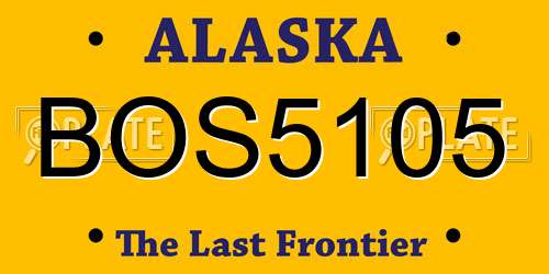 BOS5105 Alaska License Plate