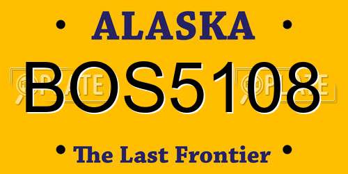 BOS5108 Alaska License Plate