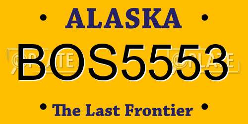 BOS5553 Alaska License Plate