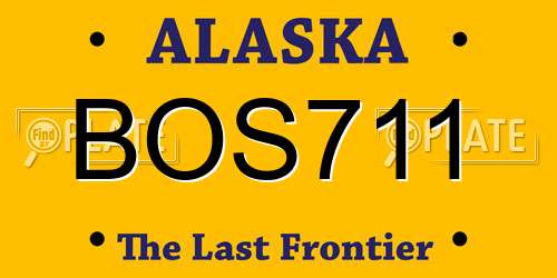 BOS711 Alaska License Plate