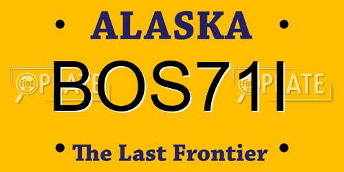 BOS71I Alaska License Plate