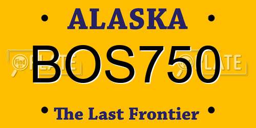 BOS750 Alaska License Plate