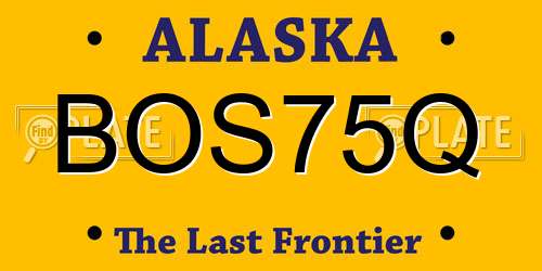 BOS75Q Alaska License Plate