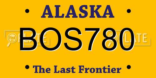 BOS780 Alaska License Plate