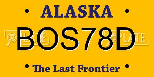 BOS78D Alaska License Plate