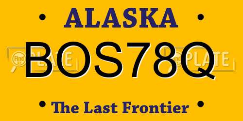 BOS78Q Alaska License Plate