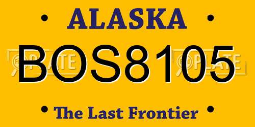 BOS8105 Alaska License Plate