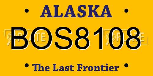 BOS8108 Alaska License Plate