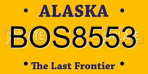 BOS8553 Alaska License Plate