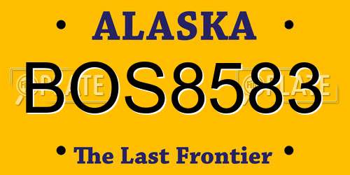 BOS8583 Alaska License Plate