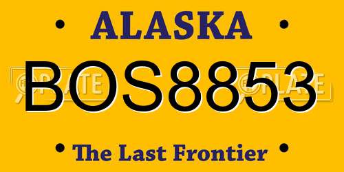 BOS8853 Alaska License Plate