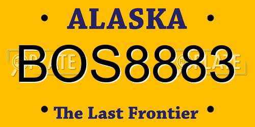 BOS8883 Alaska License Plate