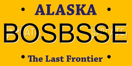 BOSBSSE Alaska License Plate