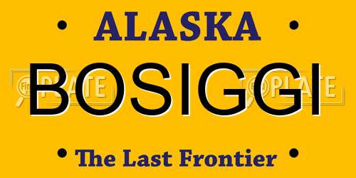 BOSIGGI Alaska License Plate