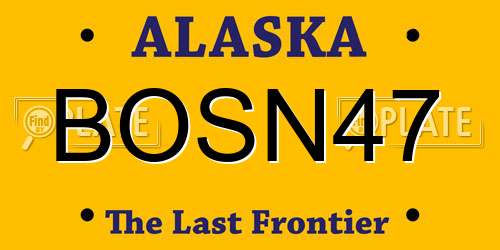 BOSN47 Alaska License Plate