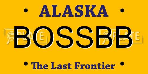 BOSSBB Alaska License Plate