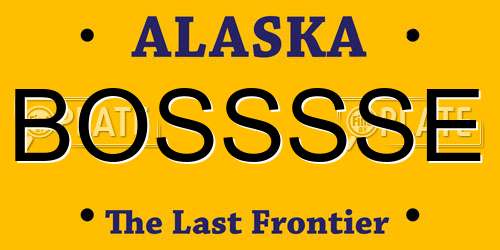 BOSSSSE Alaska License Plate