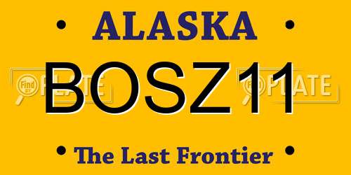 BOSZ11 Alaska License Plate