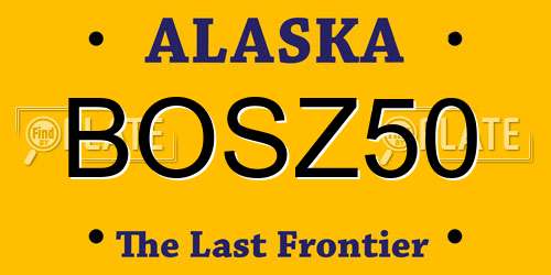 BOSZ50 Alaska License Plate