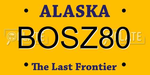BOSZ80 Alaska License Plate