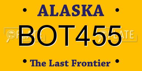 BOT455 Alaska License Plate