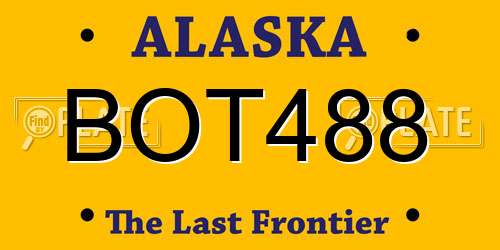 BOT488 Alaska License Plate