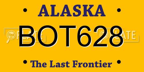 BOT628 Alaska License Plate